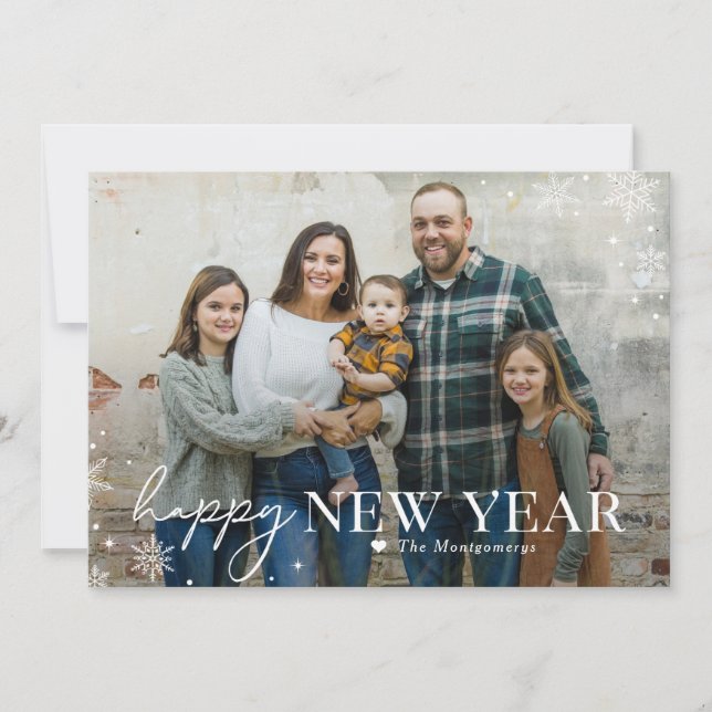 Vacker Frost Godt Nytt År Fotokort Julkort (Framsida)