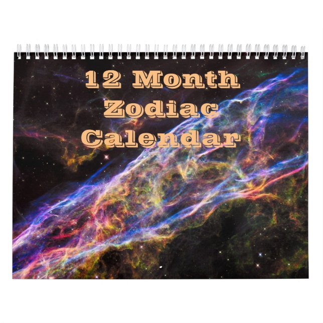 Vacker Fullt Year Colorful Zodiac Calendar Kalender (Omslag)