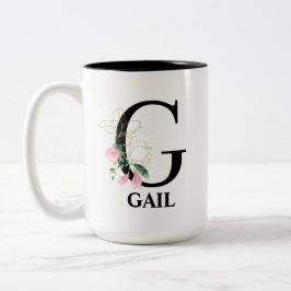 Vacker G-monogram initial Två-Tonad Mugg