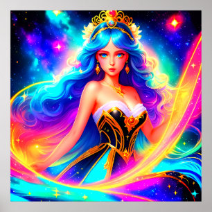 Vacker Galactic Princess Poster