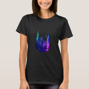 Vacker Galaxy Wood Castle T Shirt