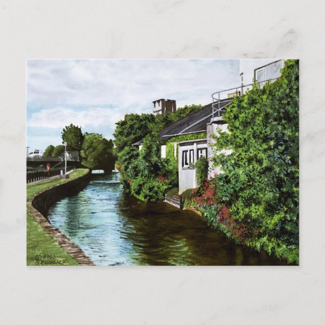 Vacker Galway Stad Irland Kanalvy Vykort (Framsida)