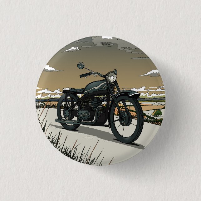 Vacker gammal veteranmotorcykel knapp (Framsida)