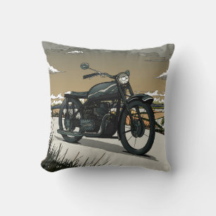 Vacker gammal veteranmotorcykel kudde