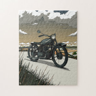 Vacker gammal veteranmotorcykel pussel