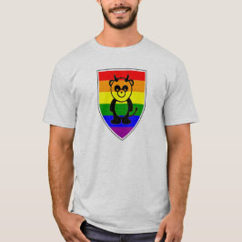 Vacker gay panda björn på regnbågsflagga t shirt