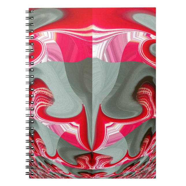vacker geometrisk motif ART-design för Red ash grå Anteckningsbok (Framsidan)