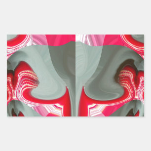vacker geometrisk motif ART-design för Red ash grå Rektangulärt Klistermärke