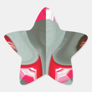 vacker geometrisk motif ART-design för Red ash grå Stjärnformat Klistermärke