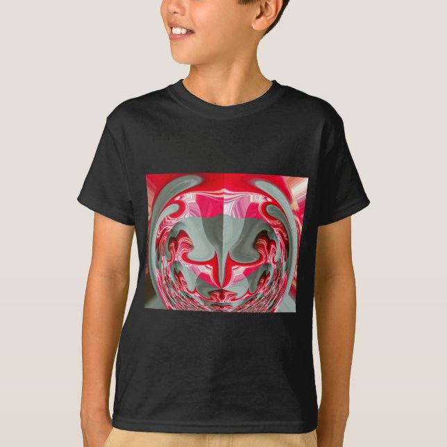vacker geometrisk motif ART-design för Red ash grå Tee Shirt (Framsida)