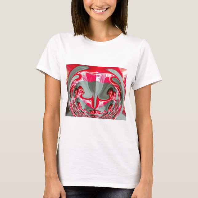 vacker geometrisk motif ART-design för Red ash grå Tee Shirt (Framsida)