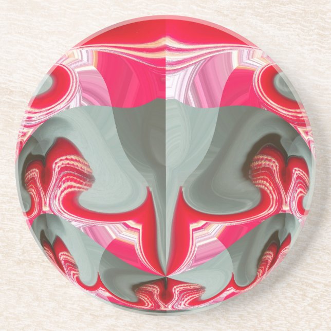 vacker geometrisk motif ART-design för Red ash grå Underlägg (Framsidan)