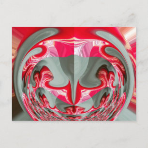 vacker geometrisk motif ART-design för Red ash grå Vykort