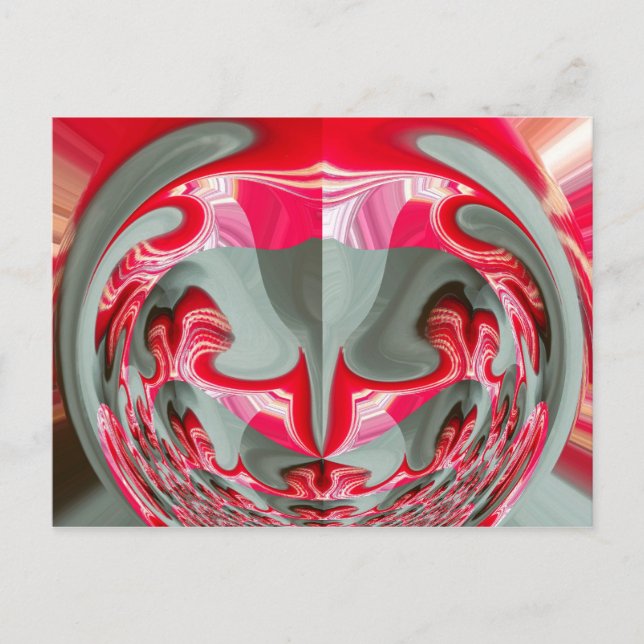 vacker geometrisk motif ART-design för Red ash grå Vykort (Framsida)