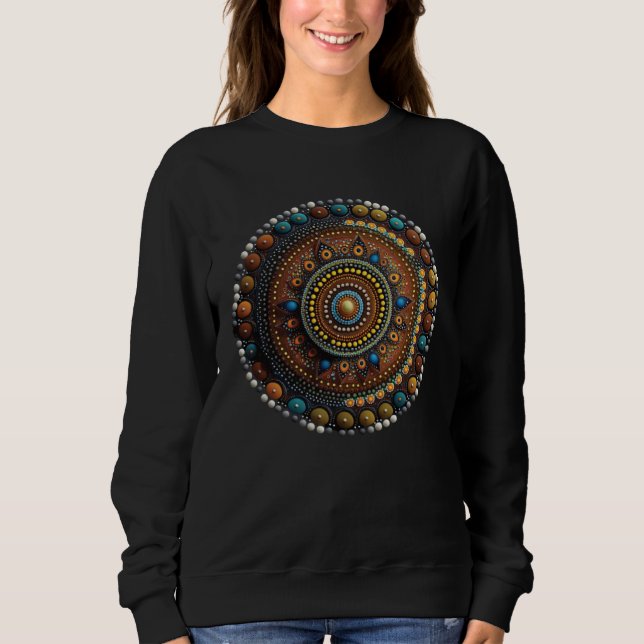Vacker geometrisk prickmandala t shirt (Framsida)