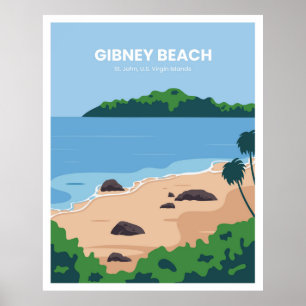 Vacker Gibney-strand Poster