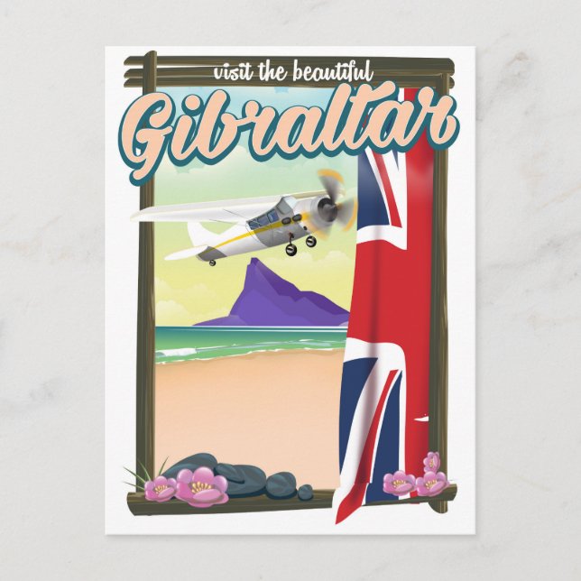 Vacker Gibraltar Resa affisch Vykort (Framsida)