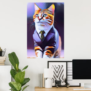 Vacker Ginger Cat Chef D Poster