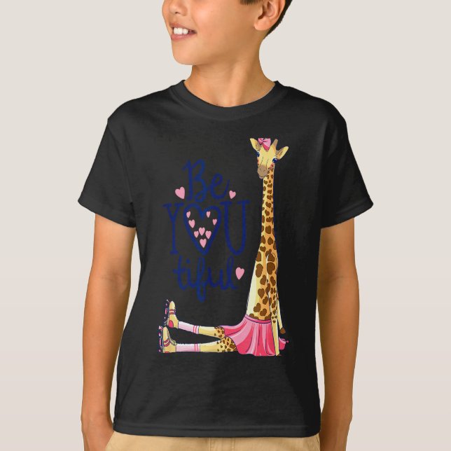 Vacker Giraff _ Inspirera Att Vara Du Giraff Djur  T Shirt (Framsida)