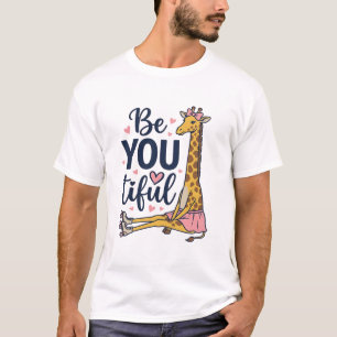 Vacker Giraff Rullskridsko Vintage T-Shirt De