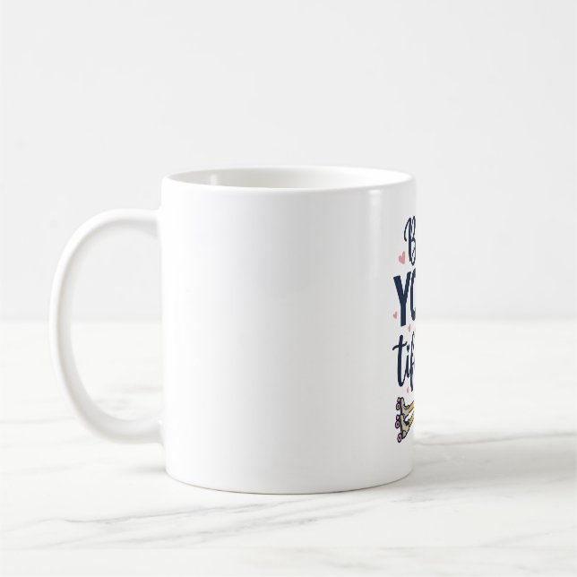 Vacker Giraff Rullskridsko Vintage T-Shirt De Kaffemugg (Vänster)
