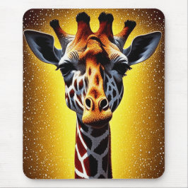 Vacker Giraffe med Guld Glitter Musmatta