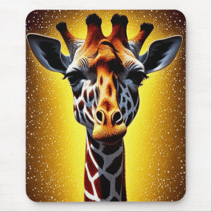 Vacker Giraffe med Guld Glitter Musmatta