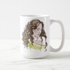 Vacker Girl Sketch Kaffemugg