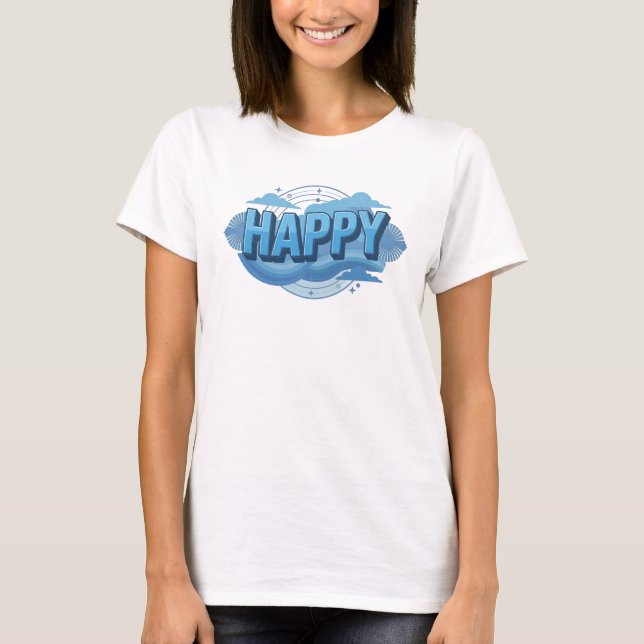 Vacker GLAD 2D Designer Grafik T Shirt (Framsida)