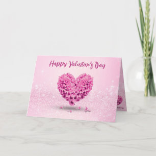 Vacker Glad Alla Hjärtans Dag Rosa Hyacint Hjärtat Kort