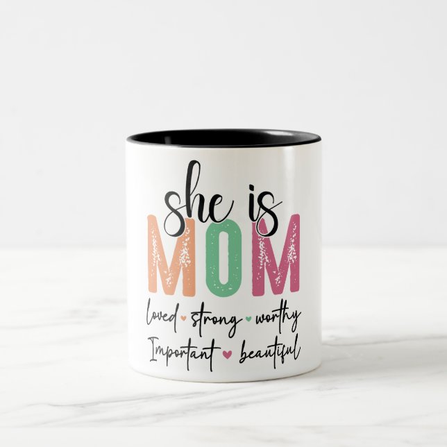 Vacker Glad mors dag Mamma Två-Tonad Mugg (Center)