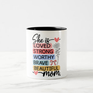 Vacker Glad mors dag Mamma Två-Tonad Mugg