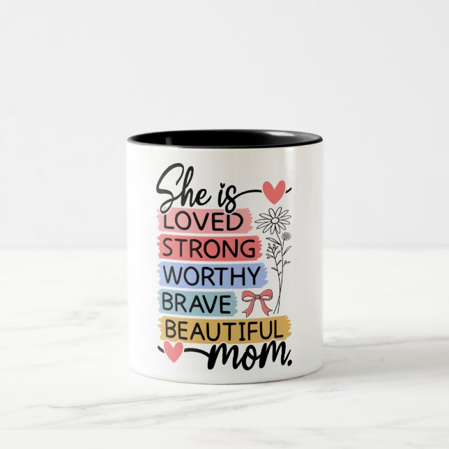 Vacker Glad mors dag Mamma Två-Tonad Mugg (Center)