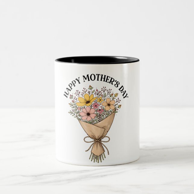 Vacker Glad mors dag Mamma Två-Tonad Mugg (Center)