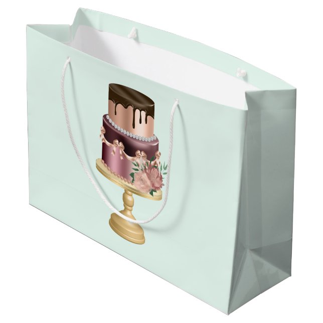 Vacker Glänsande Glam Festtårta (Baksidan Vinklad)