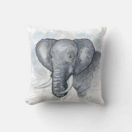 Vacker glitterig silver elefant kudde