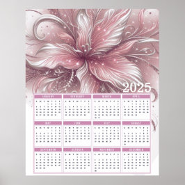 Vacker Glittrig Lily 2025 Kalender Poster