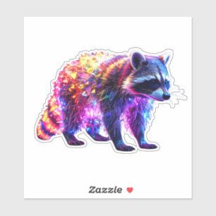 Vacker Glowing Raccoon Klistermärken
