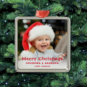 Vacker God jul Grandparent Helgdag Julgransprydnad Metall