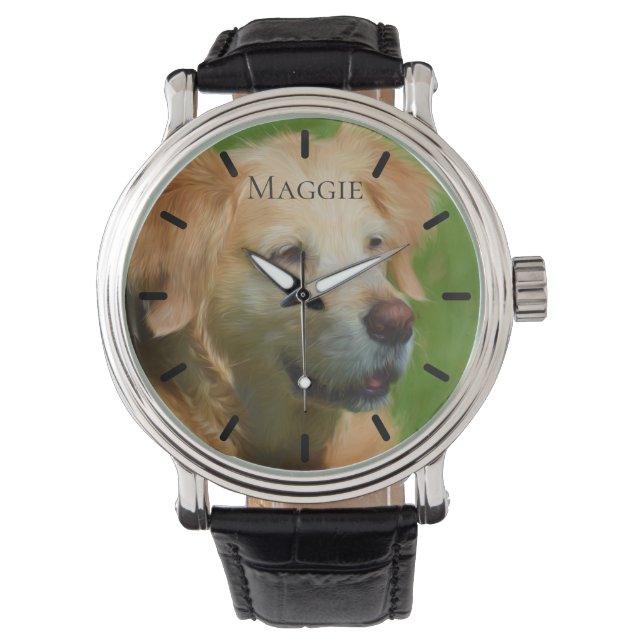 Vacker Golden Retriever Anpassad Personlig Armbandsur (Framsida)