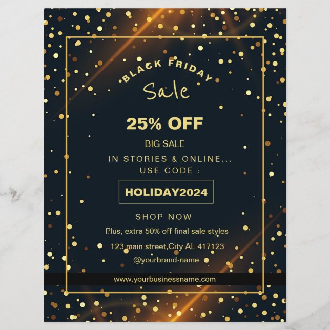 Vacker Golden Sparkles höjdsäljning promotion  Reklamblad (Framsidan)