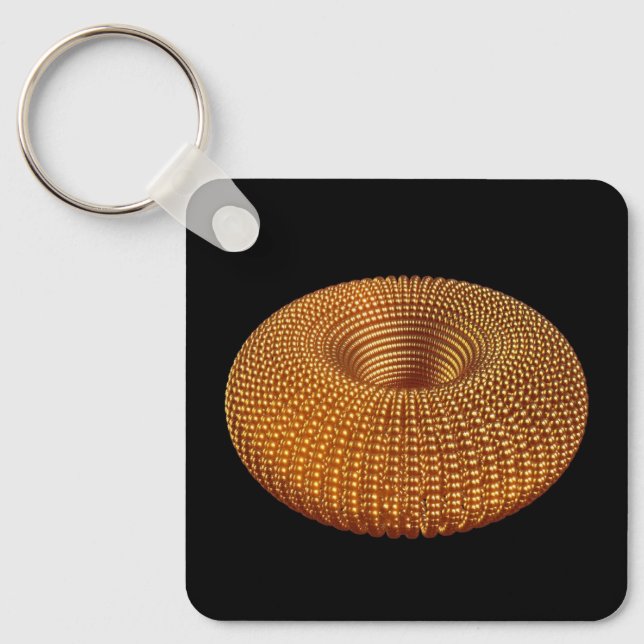 Vacker Golden Torus Nyckelring (Framsida)