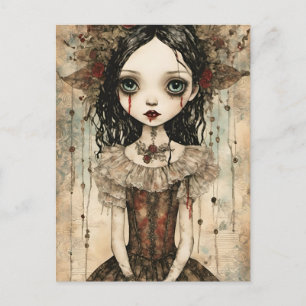 Vacker Gothic Doll Vykort