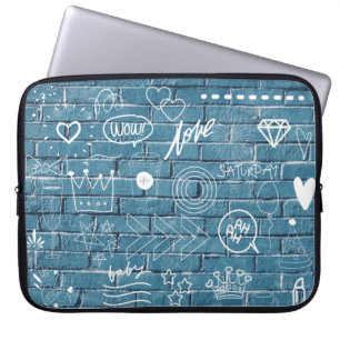 Vacker Graffiti på Wall Grönt Calligraphy Laptop Fodral