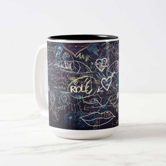 Vacker graffiti Två-Tonad mugg (Framsida vänster)