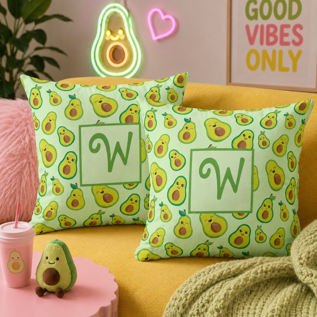 Vacker grön kastkudde med avocado kudde (Skapare uppladdad)