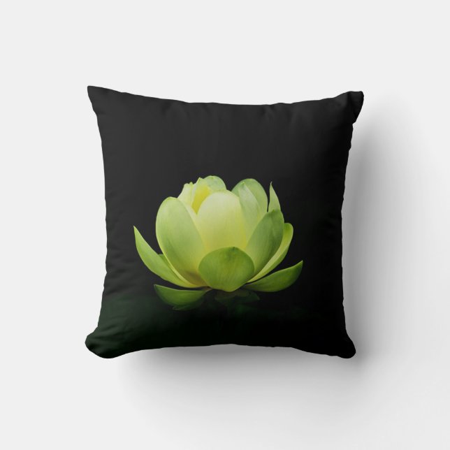 Vacker grön lotus, Zen Kudde (Framsida)