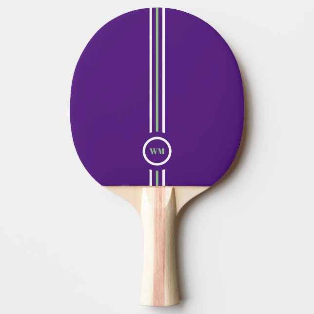 Vacker grön och lila pingisracket (Framsidan)