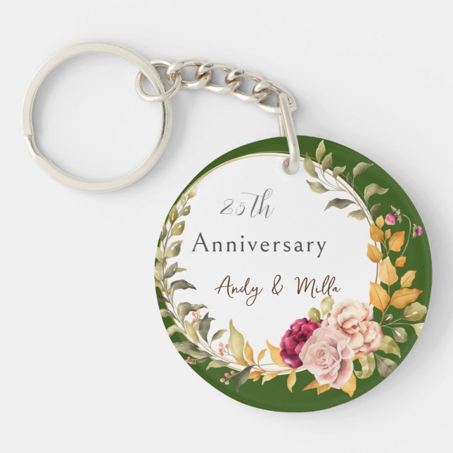 Vacker Grönt Elegant Blommigt Utandning 25 Bröllop (Framsidan)