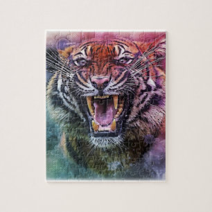 Vacker Growling Bengal Tiger Pussel